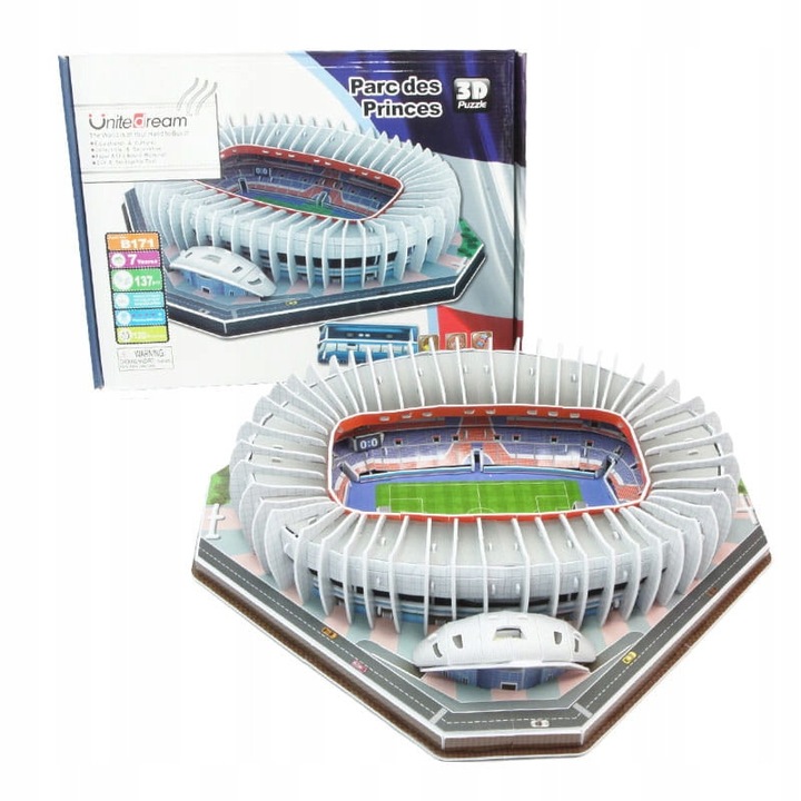 Puzzle 3D Stadion Fotbal, Parc Des Princes Paris France, Habarri, Model Realist, Asamblare Usoara Fara Lipici, Cadou Ideal Pentru Fani, Dezvolta Abilitati Manuale, Dimensiuni Compacte, Usor De Asamblat