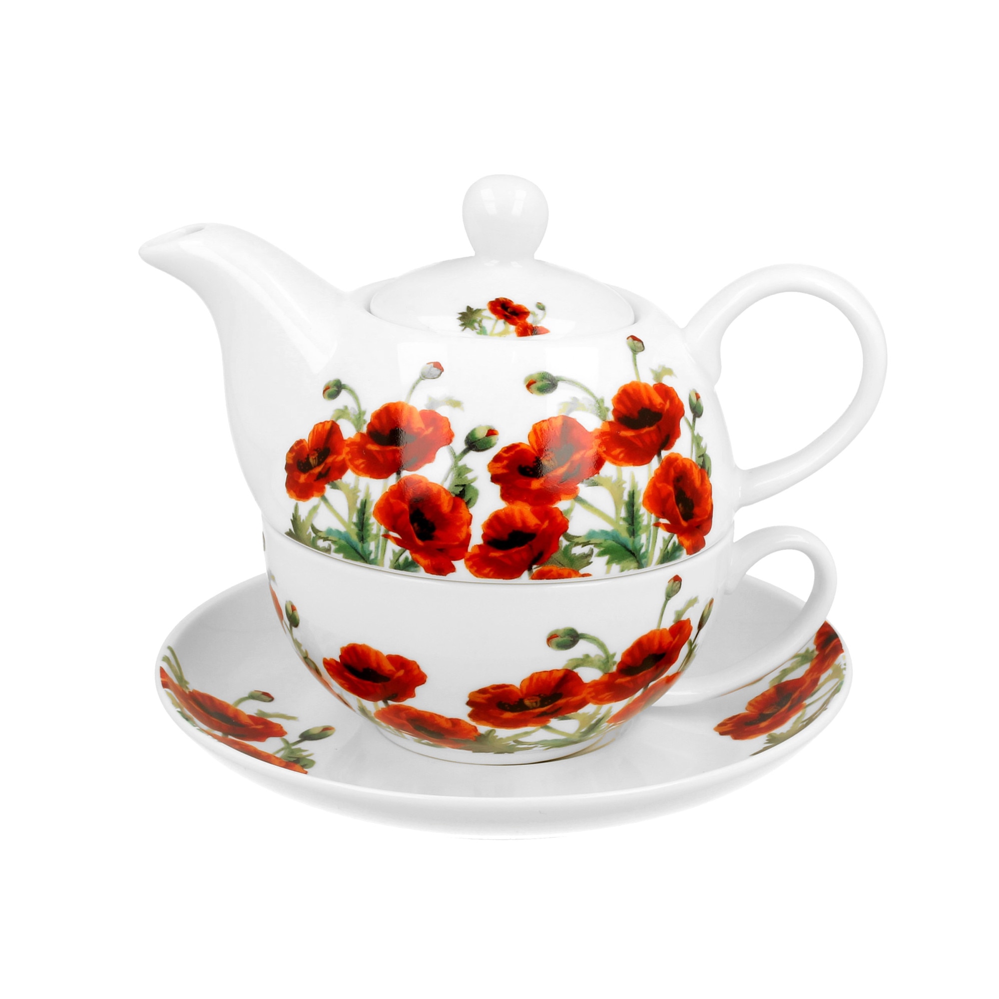 Ceainic cu ceasca Classic Poppies, Portelan, 0.45l