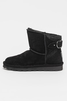 BEARPAW, Ghete impermeabile din piele intoarsa fara inchidere Betty, Negru BEARPAW, Ghete impermeabile din piele intoarsa fara inchidere Betty, Negru
