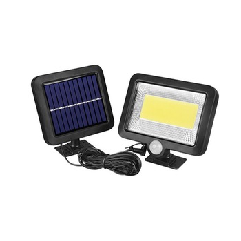 Lampa exterior cu panou solar Separat, 100 x LED COB, 1200 mAh, senzor miscare si telecomanda Lampa exterior cu panou solar Separat, 100 x LED COB, 1200 mAh, senzor miscare si telecomanda