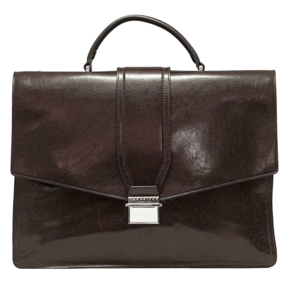 Geanta port laptop THE BRIDGE, din piele naturala vachetta, 06340101B, maro