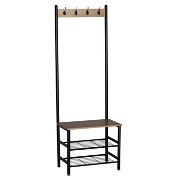 Cuier si suport pantofi Skalo, Unic Spot, 60x40x175 cm, negru Cuier si suport pantofi Skalo, Unic Spot, 60x40x175 cm, negru