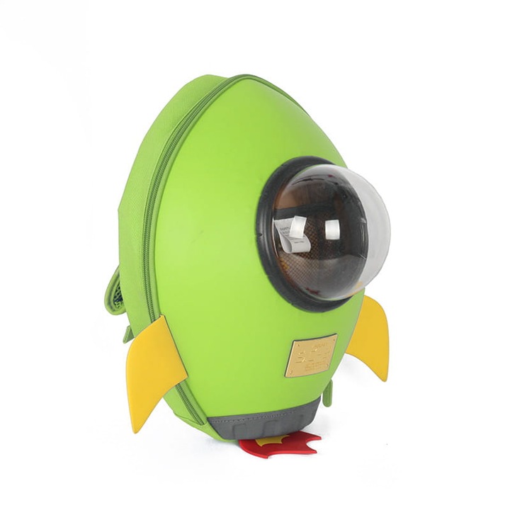 Habarri rakéta gyerek hátizsák, 30 cm x 23 cm x 15,5 cm, zöld / sárga