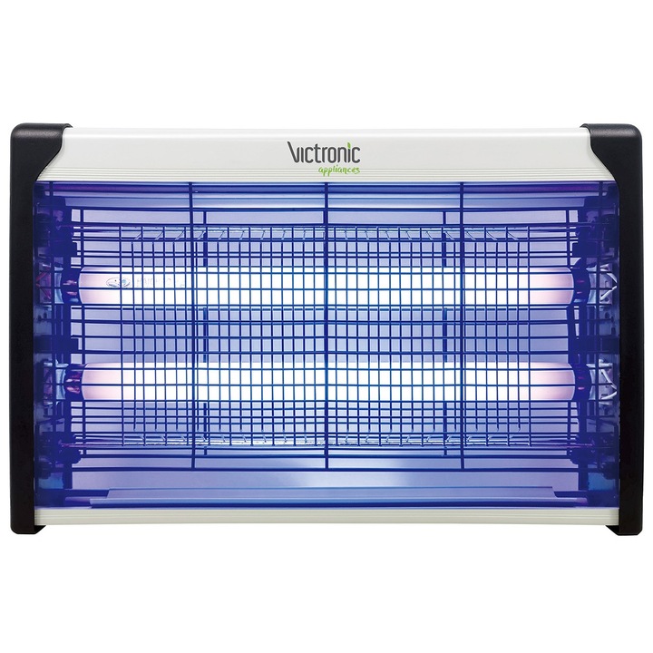 Aparat anti insecte, anti tantari, anti muste cu 2 tuburi ultraviolet 20W, pentru suprafata 60 mp, montaj pe podea sau tavan, Victronic® AT20