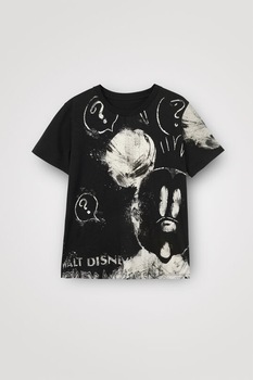 Tricou , Desigual , Regular fit , Imprimeu Mickey Mouse, Negru Tricou , Desigual , Regular fit , Imprimeu Mickey Mouse, Negru