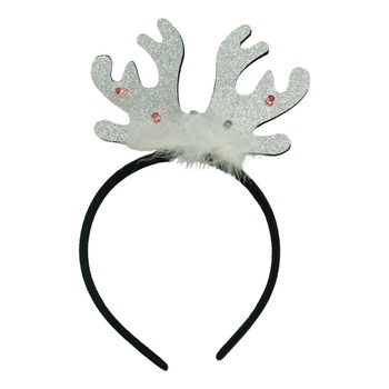 Bentita/cerc ren de Craciun, culoare negru cu gri metalic, marime standard, Flippy Bentita/cerc ren de Craciun, culoare negru cu gri metalic, marime standard, Flippy