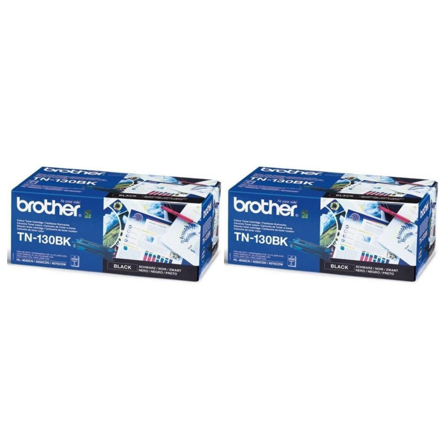 Pachet Cartus toner Brother Original 2x TN130BK Negru 5000 pagini