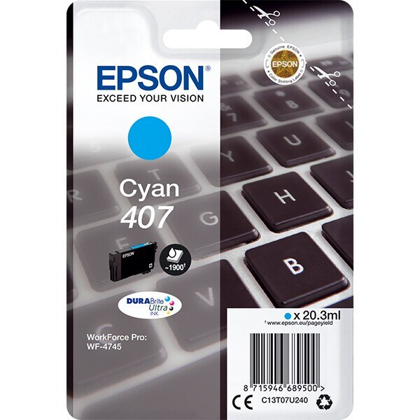 Cartus Cerneala Epson C13T07U240, Nr. 407, Cyan
