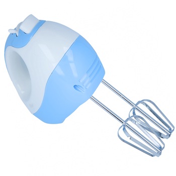 Mixer Electric, Putere 100W, cu 2 teluri si 2 carlige din inox, 7 viteze si Turbo, Albastru Mixer Electric, Putere 100W, cu 2 teluri si 2 carlige din inox, 7 viteze si Turbo, Albastru