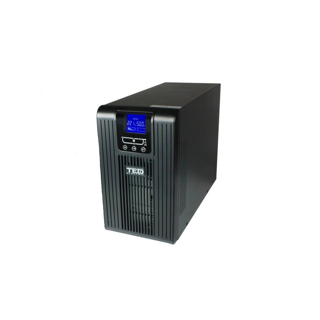UPS 1000VA / 1000W rackabil 2U online 2 schuko + 3 IEC include 2 x 12V 7,3A TED UPS Expert