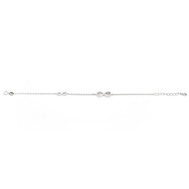 Bratara argint, model infinit cu piatra zirconiu, 20cm