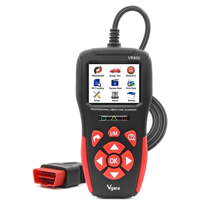 Diagnoza Auto Techstar® Vgate VR800 Profesional, Multimarca OBD2, OBD+CAN, cu Display Color, Coduri Detaliate, Upgrade Gratuit