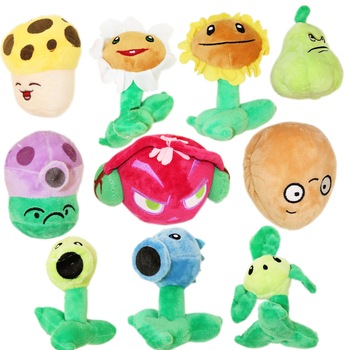 Set 10 jucarii de plus, Plants Vs Zombies, 10x5 cm, Recostore, REC1554 Set 10 jucarii de plus, Plants Vs Zombies, 10x5 cm, Recostore, REC1554
