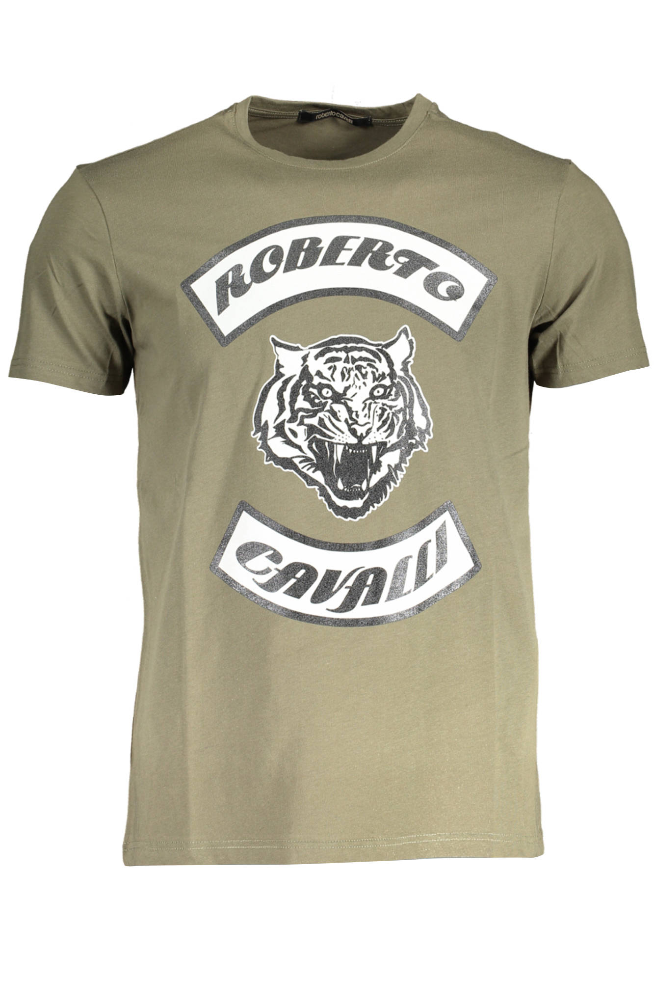 Tricou Barbati, ROBERTO CAVALLI, 9101561, Logo, Verde, 2XL INTL