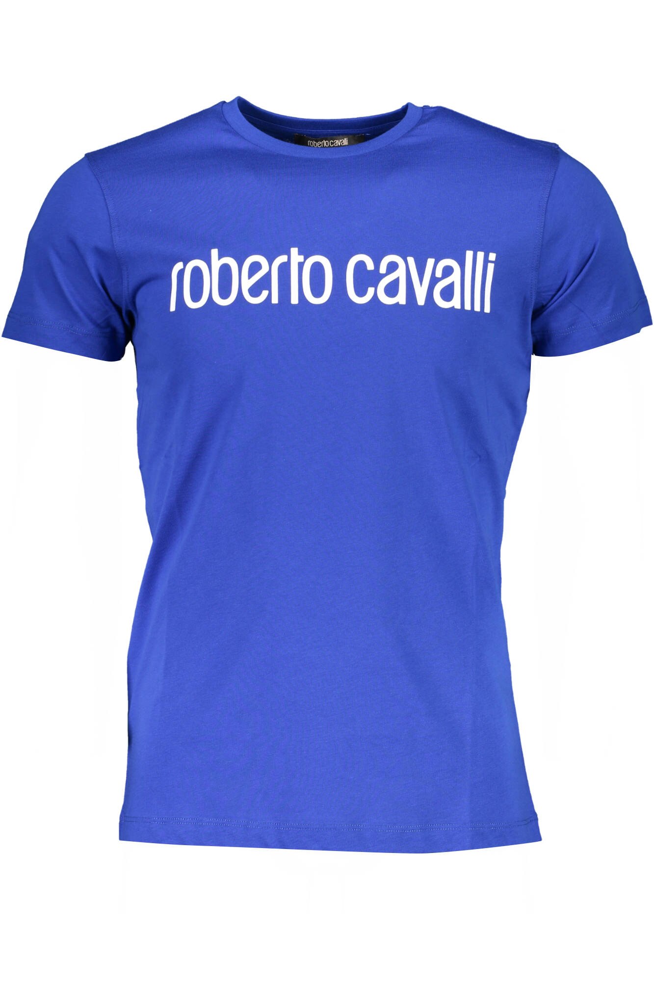 Tricou Barbati, ROBERTO CAVALLI, 9101943, Logo, Albastru, Albastru, M