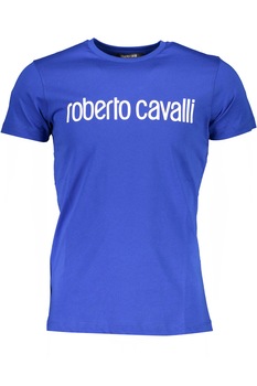 Tricou Barbati, ROBERTO CAVALLI, 9101941, Logo, Albastru, Albastru Tricou Barbati, ROBERTO CAVALLI, 9101941, Logo, Albastru, Albastru