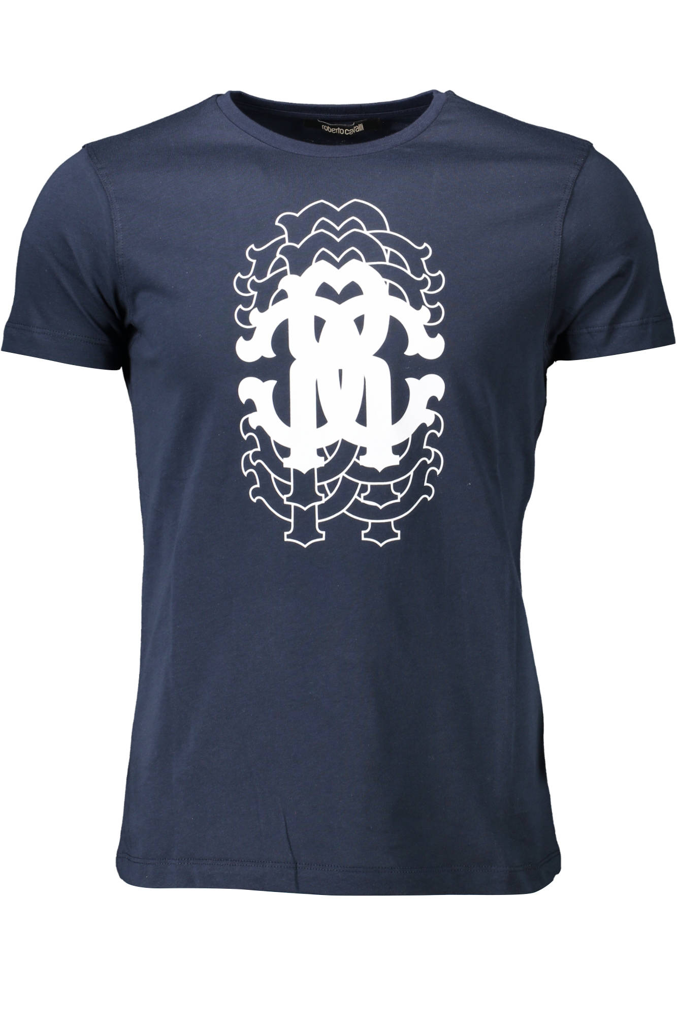 Tricou Barbati, ROBERTO CAVALLI, 9101679, Logo, Albastru, Albastru, XL