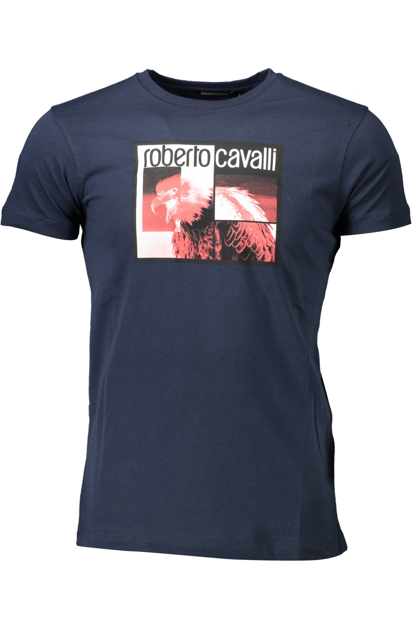 Tricou Barbati, ROBERTO CAVALLI, 9101913, Logo, Albastru, Albastru