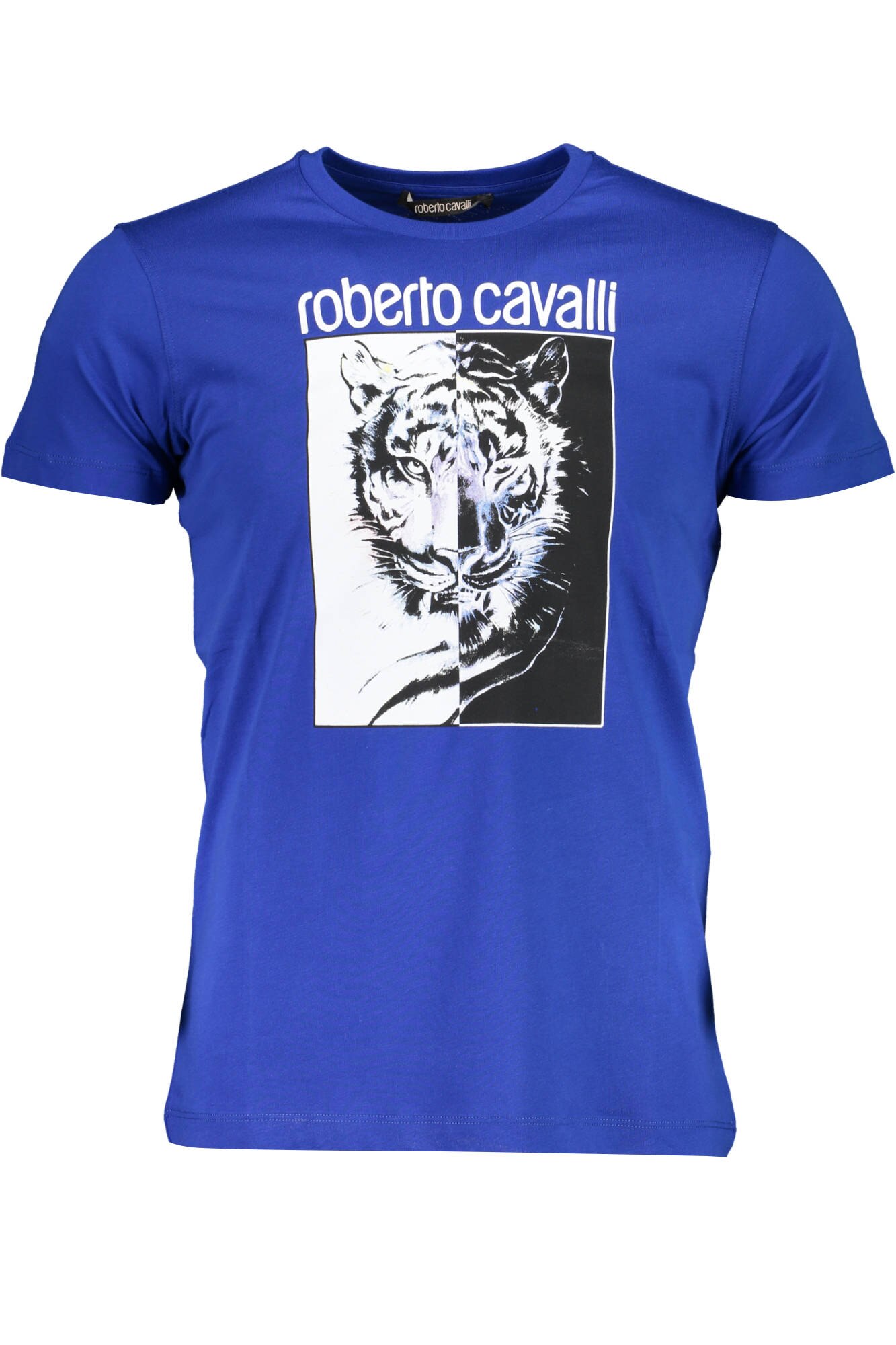 Tricou Barbati, ROBERTO CAVALLI, 9101834, Logo, Albastru, Albastru