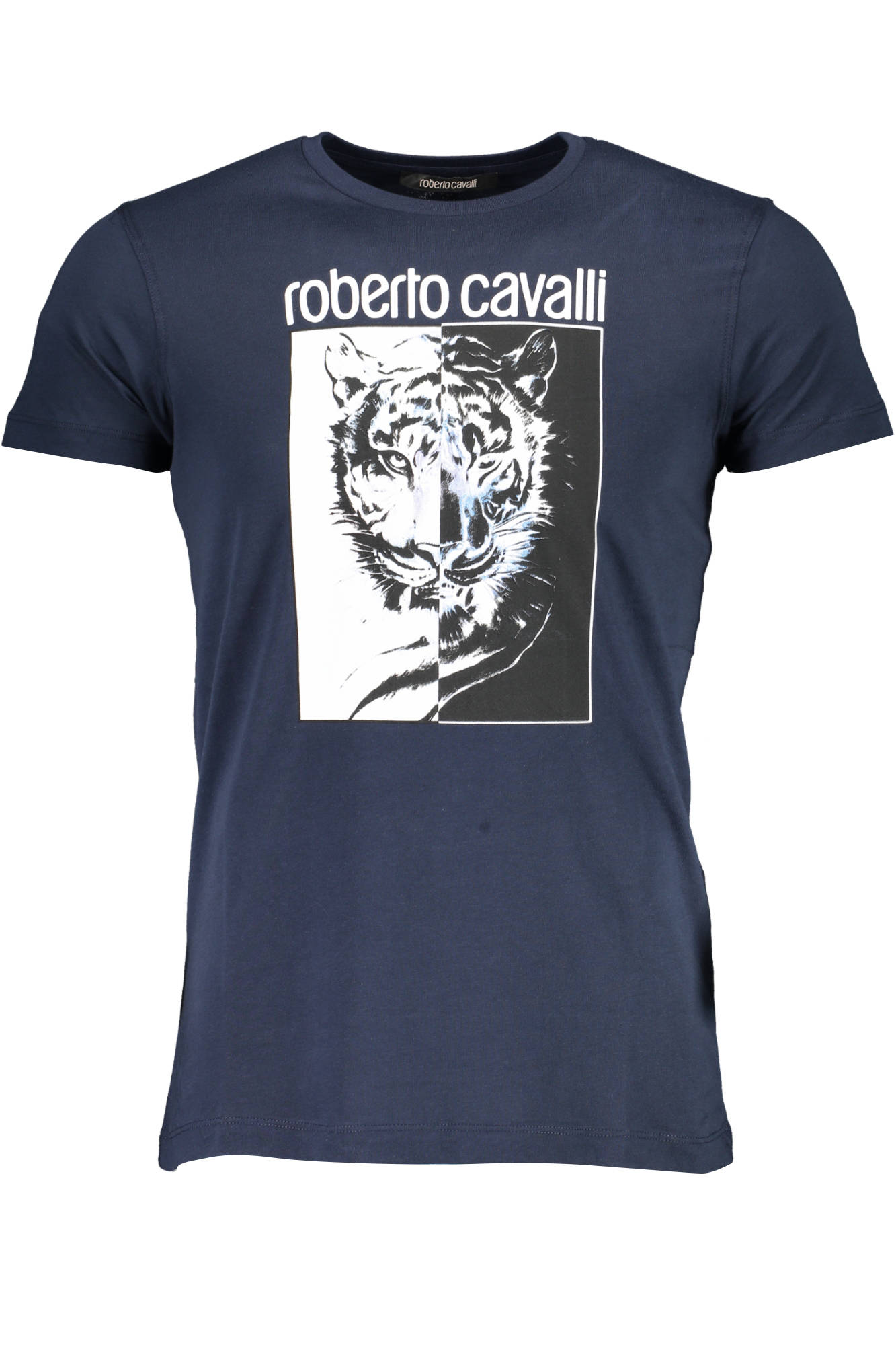Tricou Barbati, ROBERTO CAVALLI, 9101840, Logo, Albastru, S INTL
