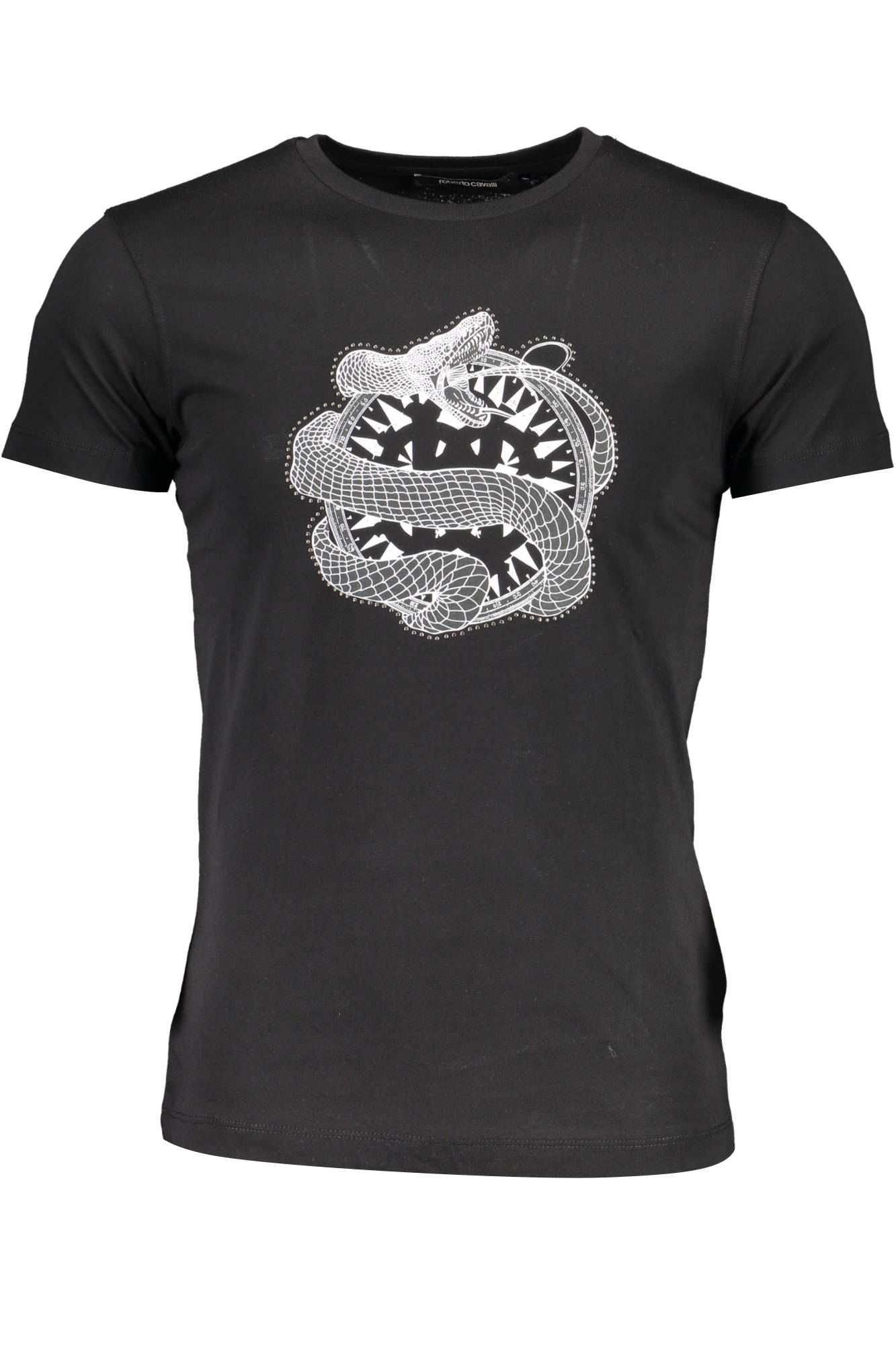 Tricou Barbati, ROBERTO CAVALLI, 9101723, Logo, Negru, Negru, L