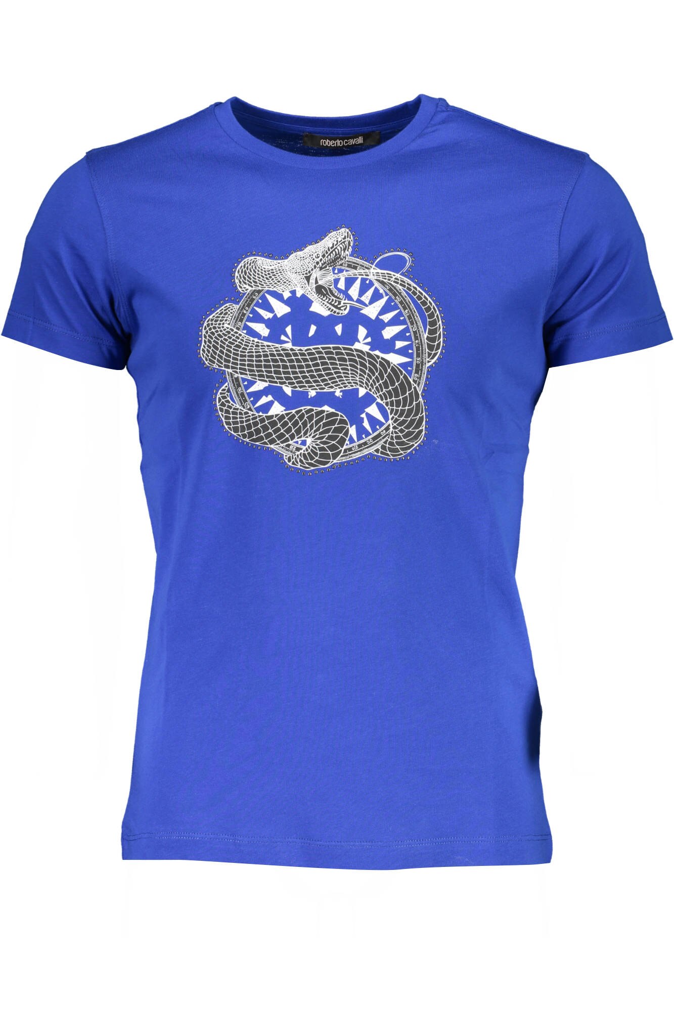 Tricou Barbati, ROBERTO CAVALLI, 9101732, Logo, Albastru, S INTL