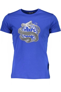Tricou Barbati, ROBERTO CAVALLI, 9101731, Logo, Albastru, Albastru Tricou Barbati, ROBERTO CAVALLI, 9101731, Logo, Albastru, Albastru
