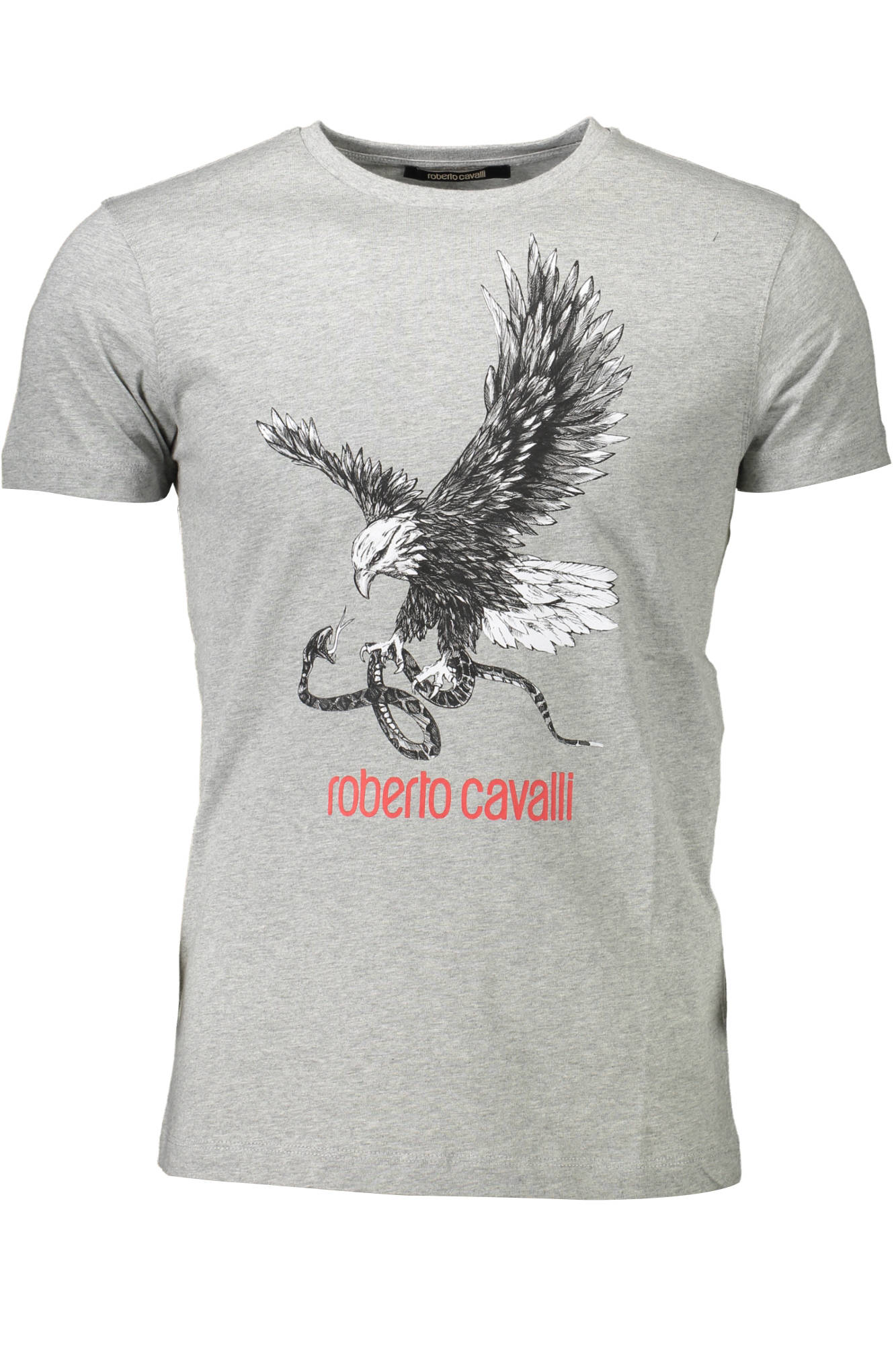 Tricou Barbati, ROBERTO CAVALLI, 9101807, Logo, Gri, Gri