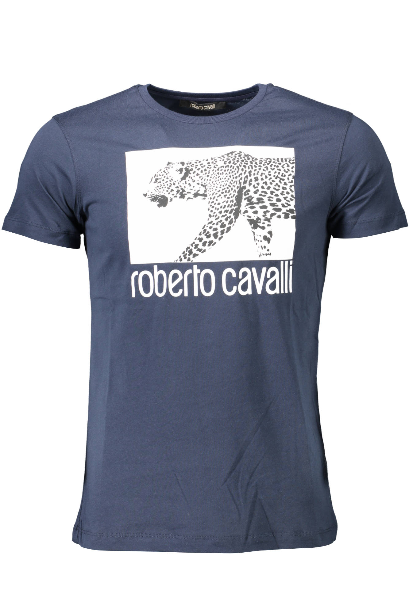 Tricou Barbati, ROBERTO CAVALLI, 9101853, Logo, Albastru, L INTL