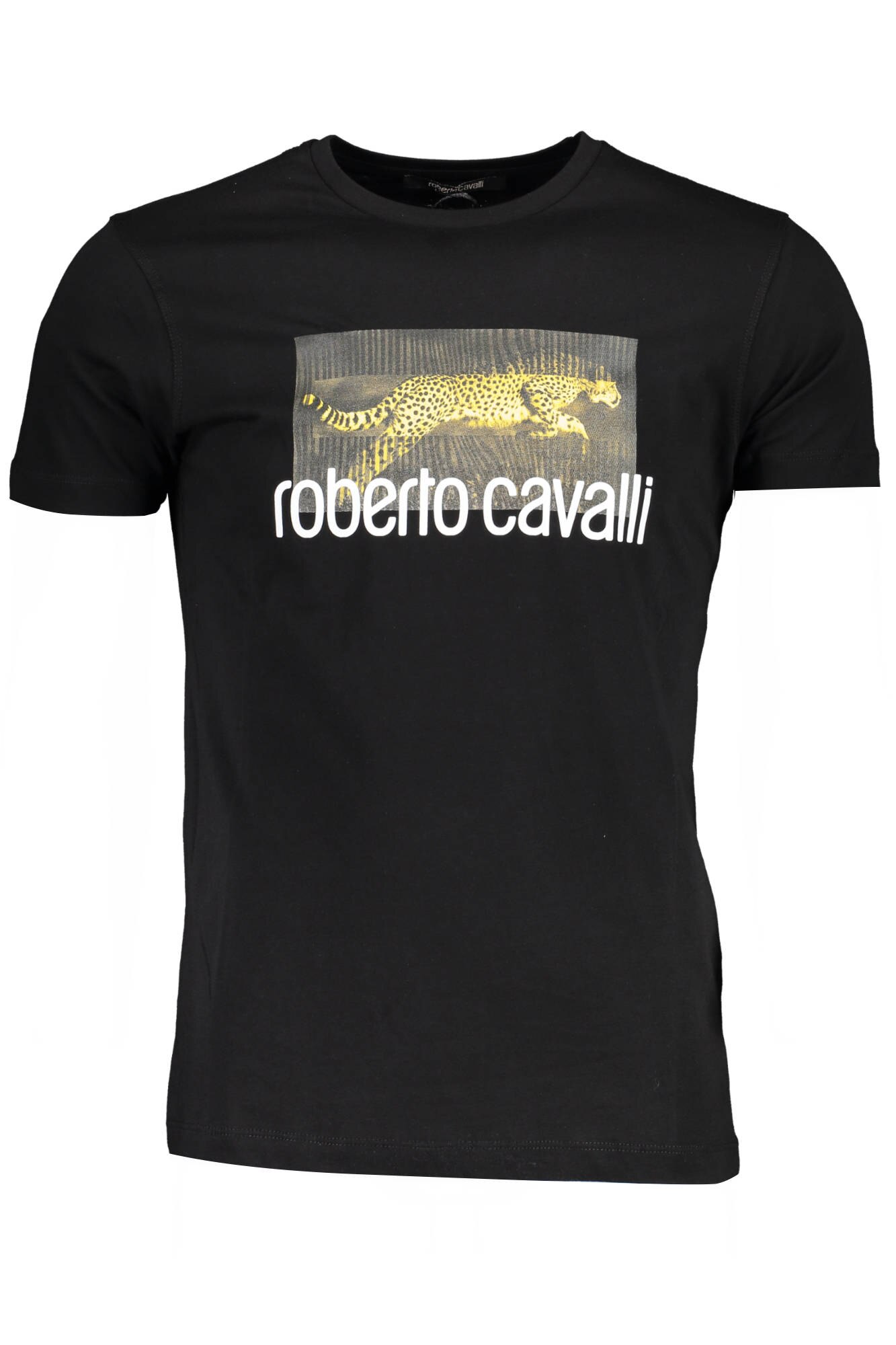 Tricou Barbati, ROBERTO CAVALLI, 9101859, Logo, Negru, Negru