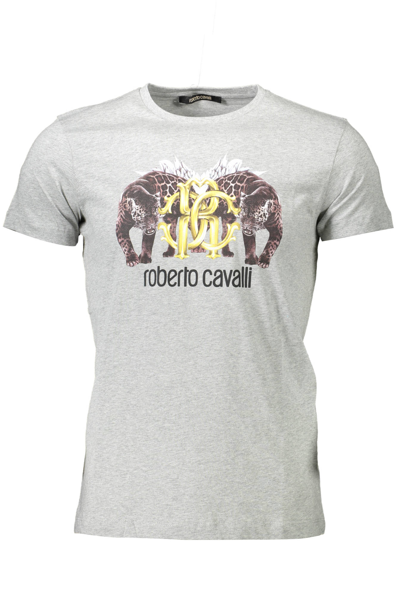 Tricou Barbati, ROBERTO CAVALLI, 9101820, Logo, Gri, L INTL