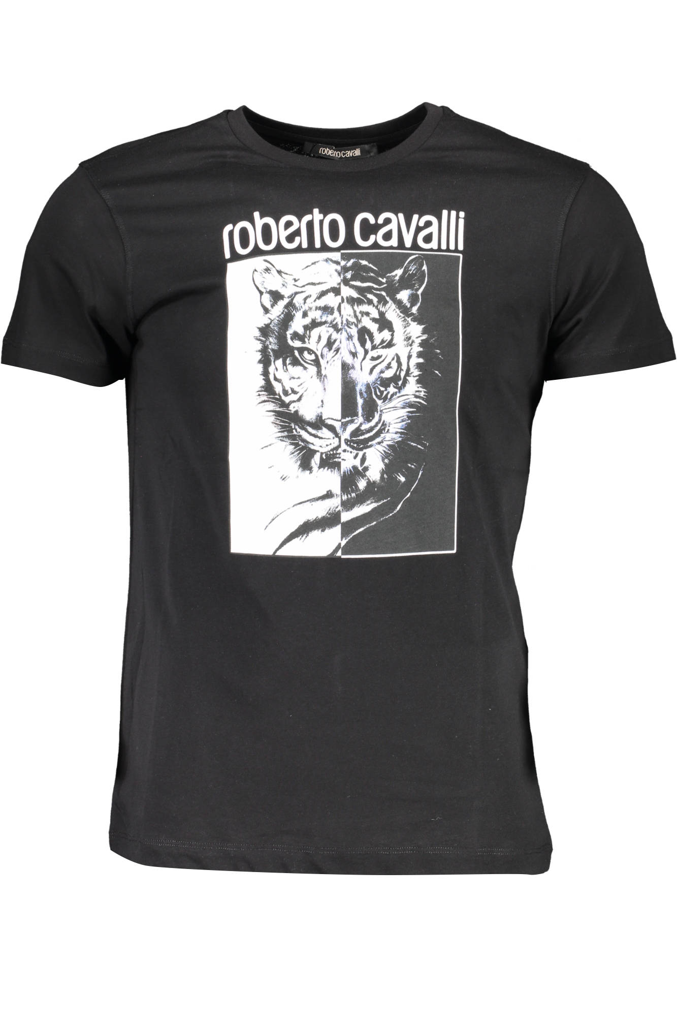 Tricou Barbati, ROBERTO CAVALLI, 9101829, Logo, Negru, S INTL