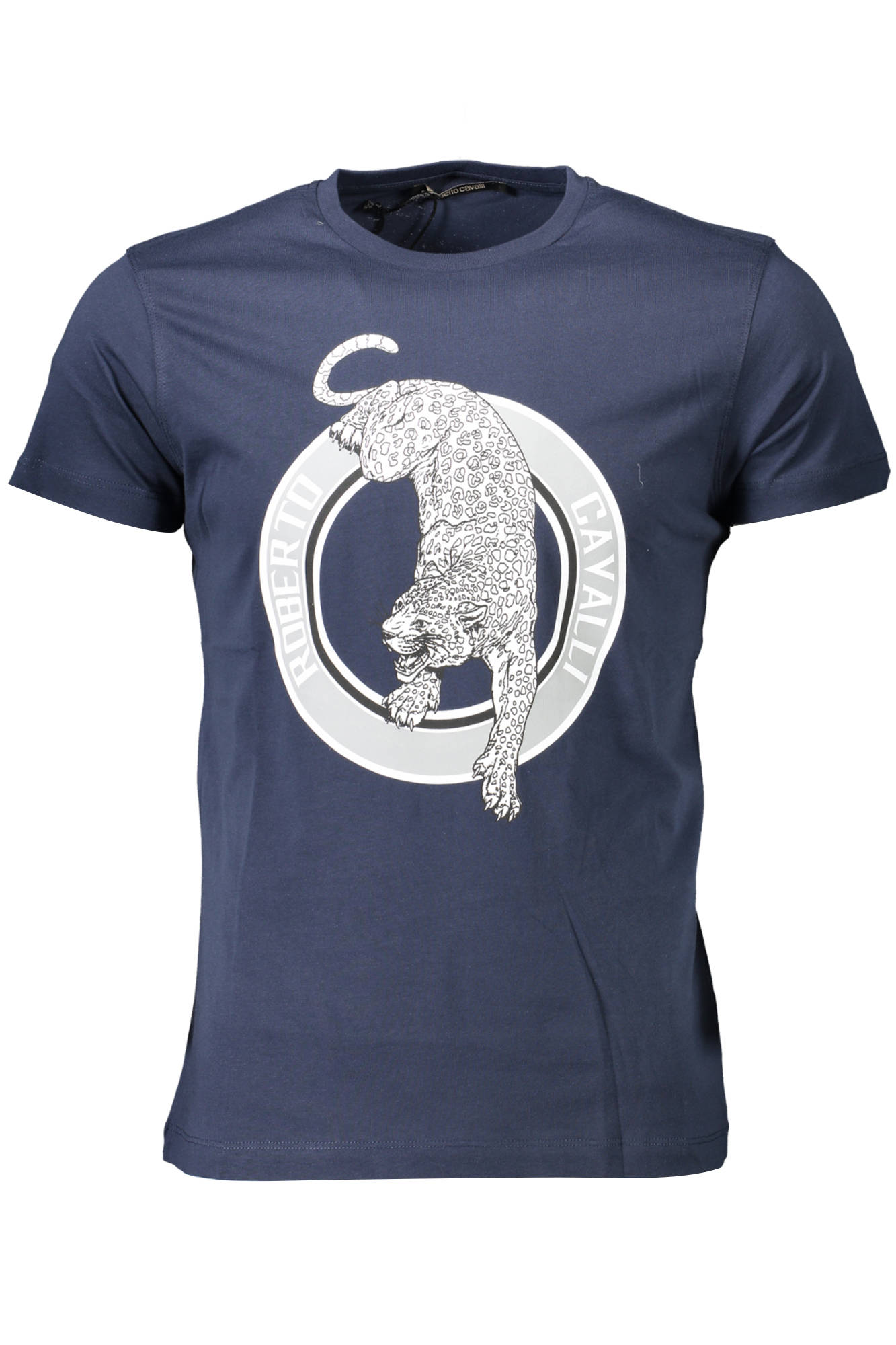 Tricou Barbati, ROBERTO CAVALLI, 9101929, Logo, Albastru, Albastru