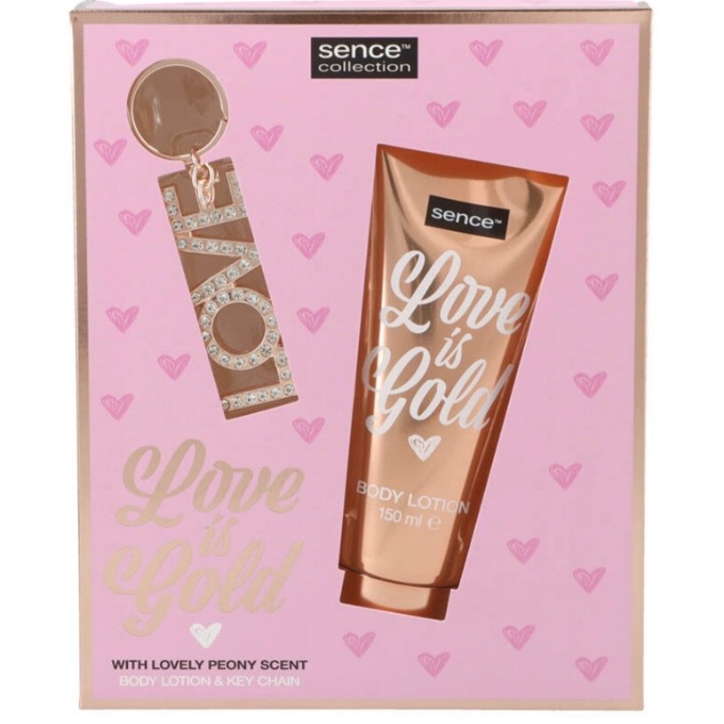 Set cadou Sence Collection Love Is Gold, lotiune de corp si breloc