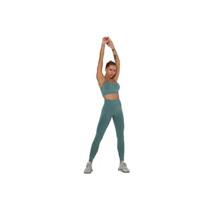 OEM sportszett - sportmelltartó jógához és magasderekú leggings, S-es méret, zöld