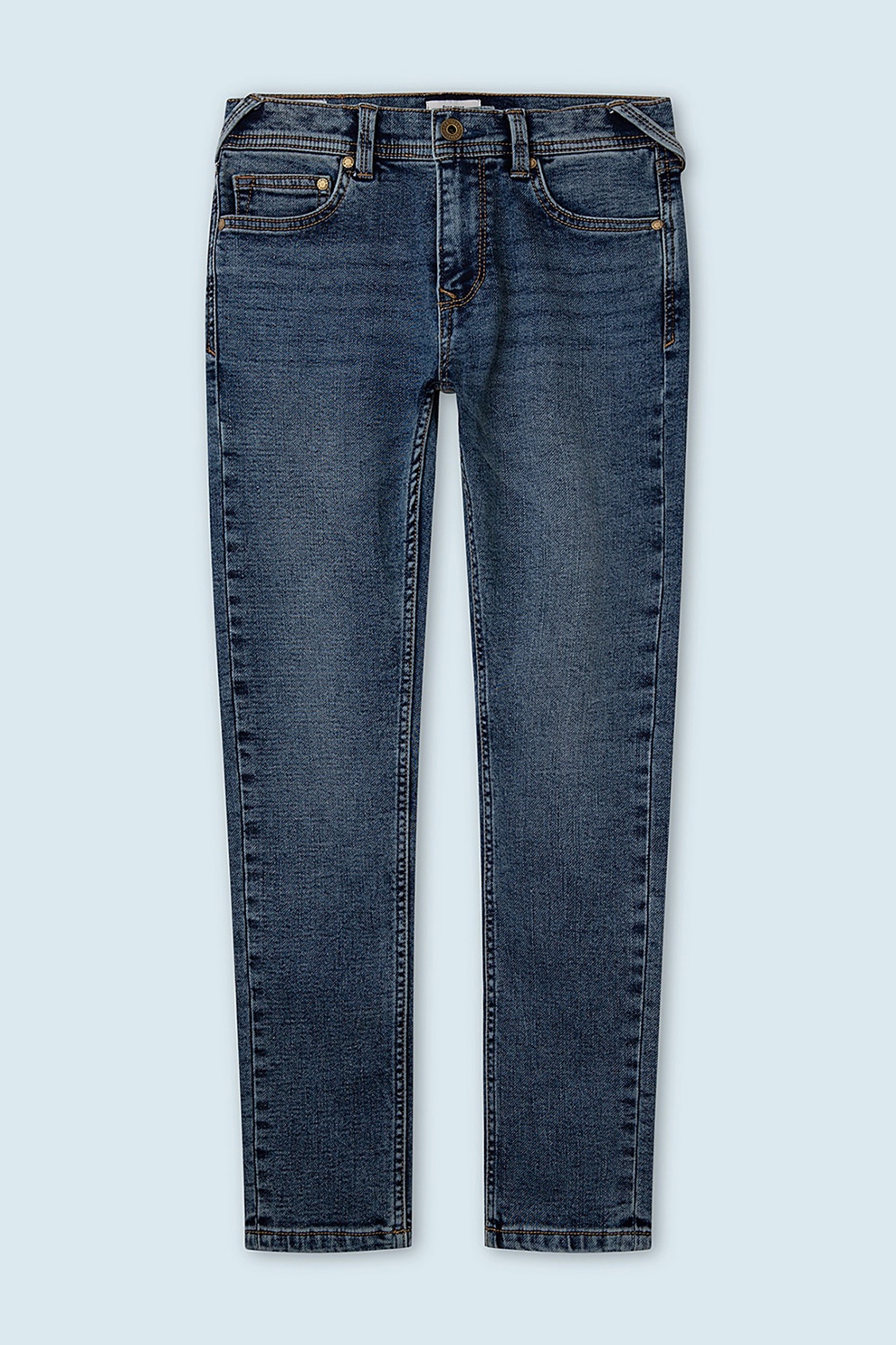 Pepe Jeans London,Blugi cu aspect decolorat, Albastru prafuit