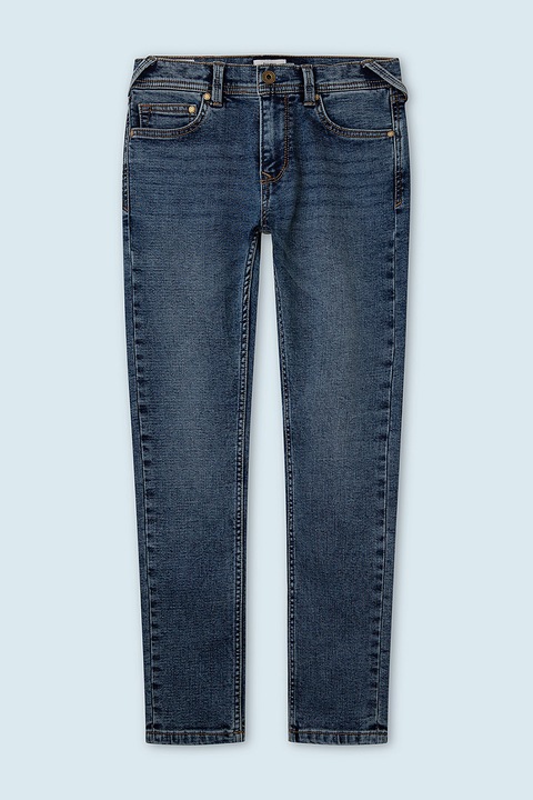 Pepe Jeans London, Mosott hatású farmernadrág, Púderkék