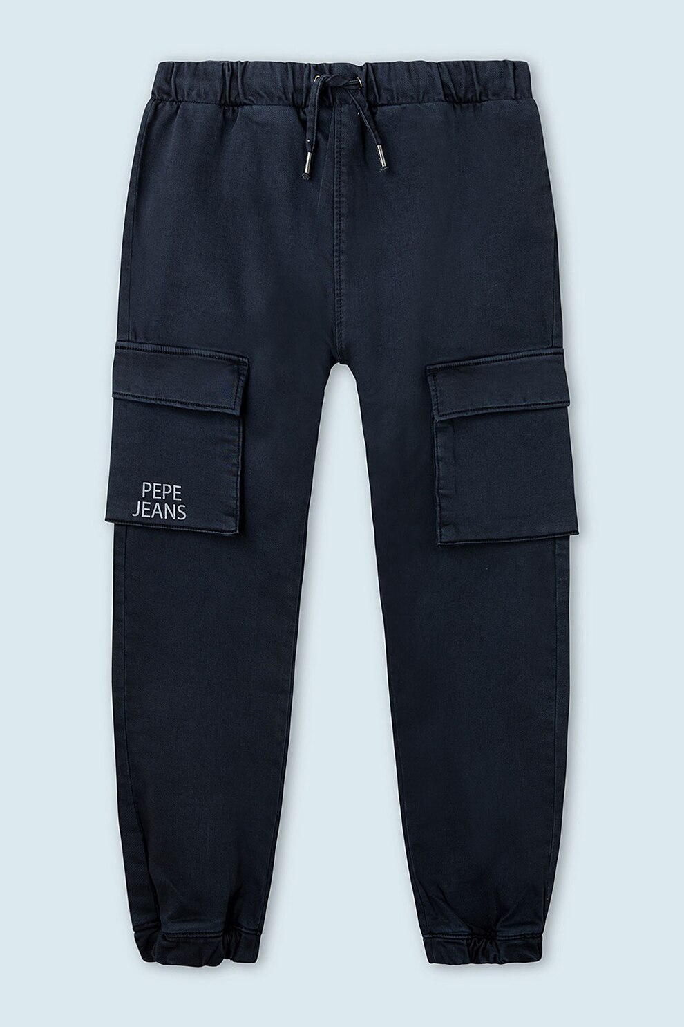 Pepe Jeans London,Pantaloni conici cu buzunare aplicate, Bleumarin
