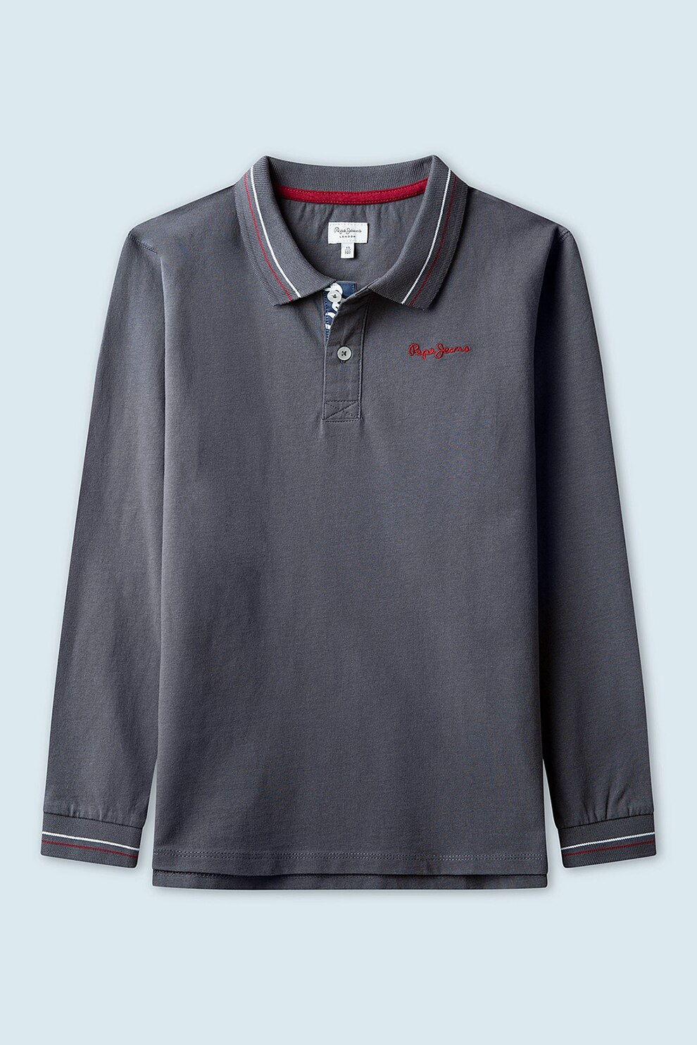 Pepe Jeans London, Bluza polo regular fit Phillip, Gri inchis