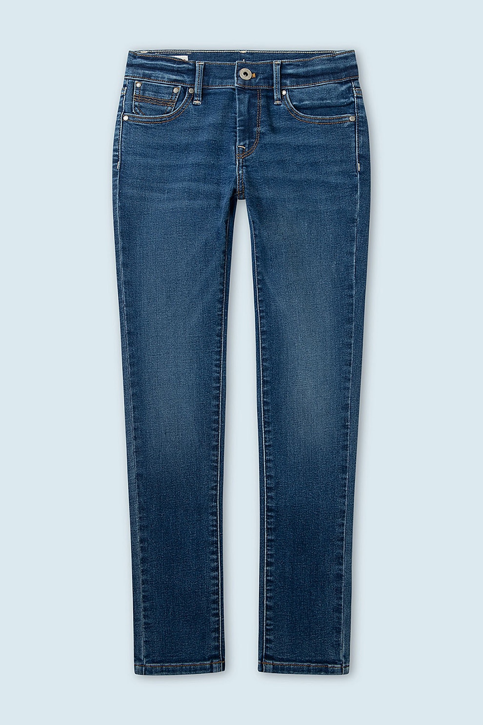 Pepe Jeans London, Blugi skinny cu talie medie Pixlette, Albastru, 152 CM