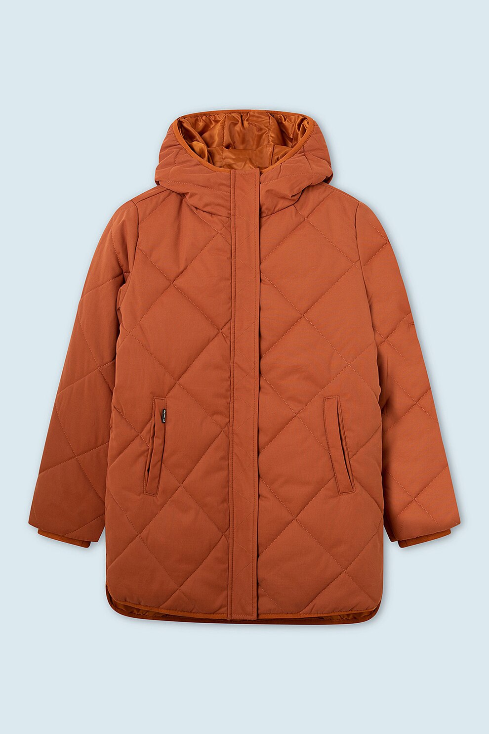 Pepe Jeans London, Geaca matlasata cu umplutura de puf Ginevra, Oranj stins