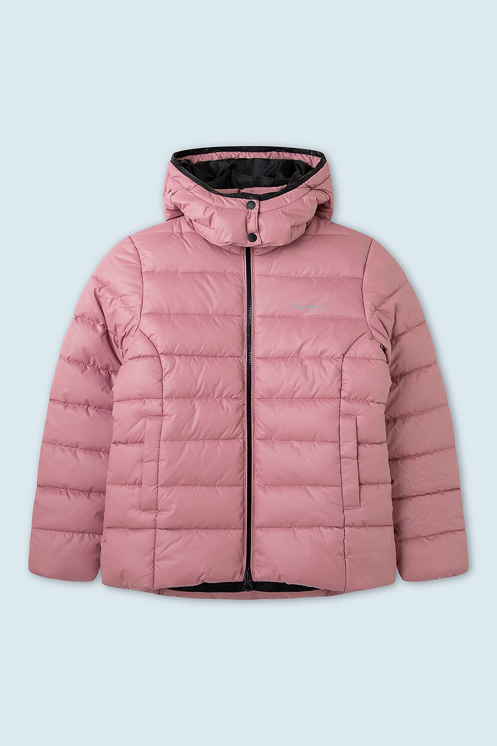 Pepe Jeans London, Geaca matalasata cu gluga detasabila Carmen, Roz