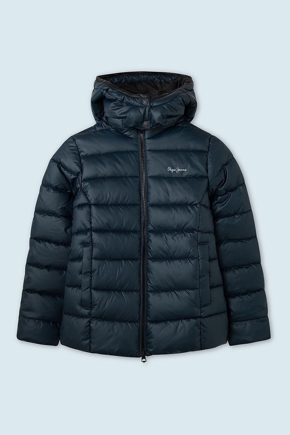 Pepe Jeans London, Geaca matalasata cu gluga detasabila Carmen, Bleumarin inchis