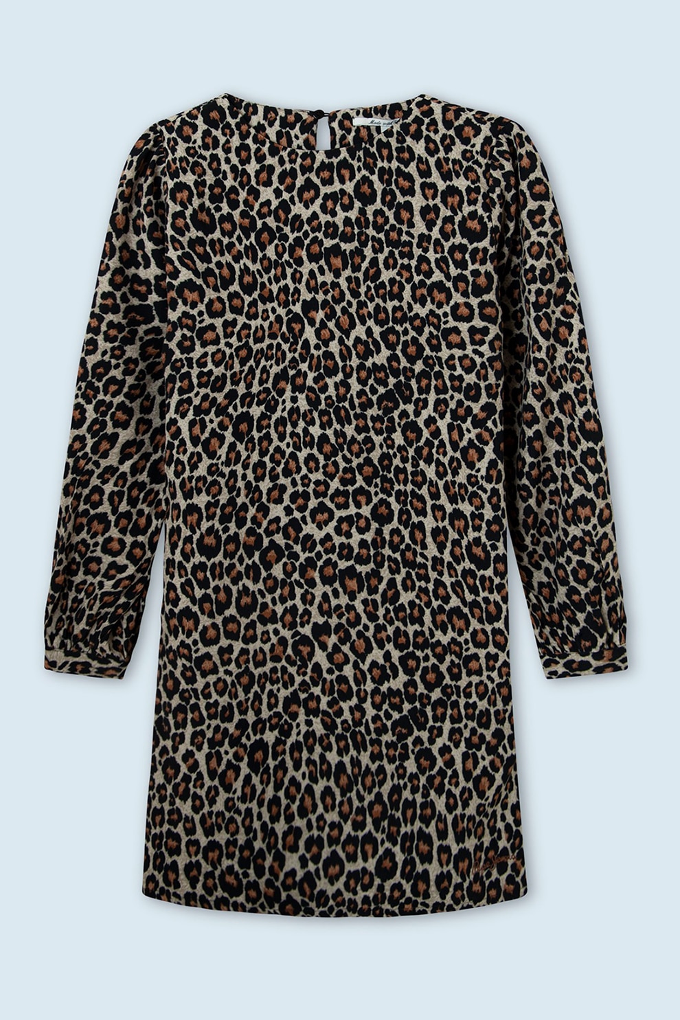 Pepe Jeans London, Rochie mini cu animal print, maro camel, maro, negru