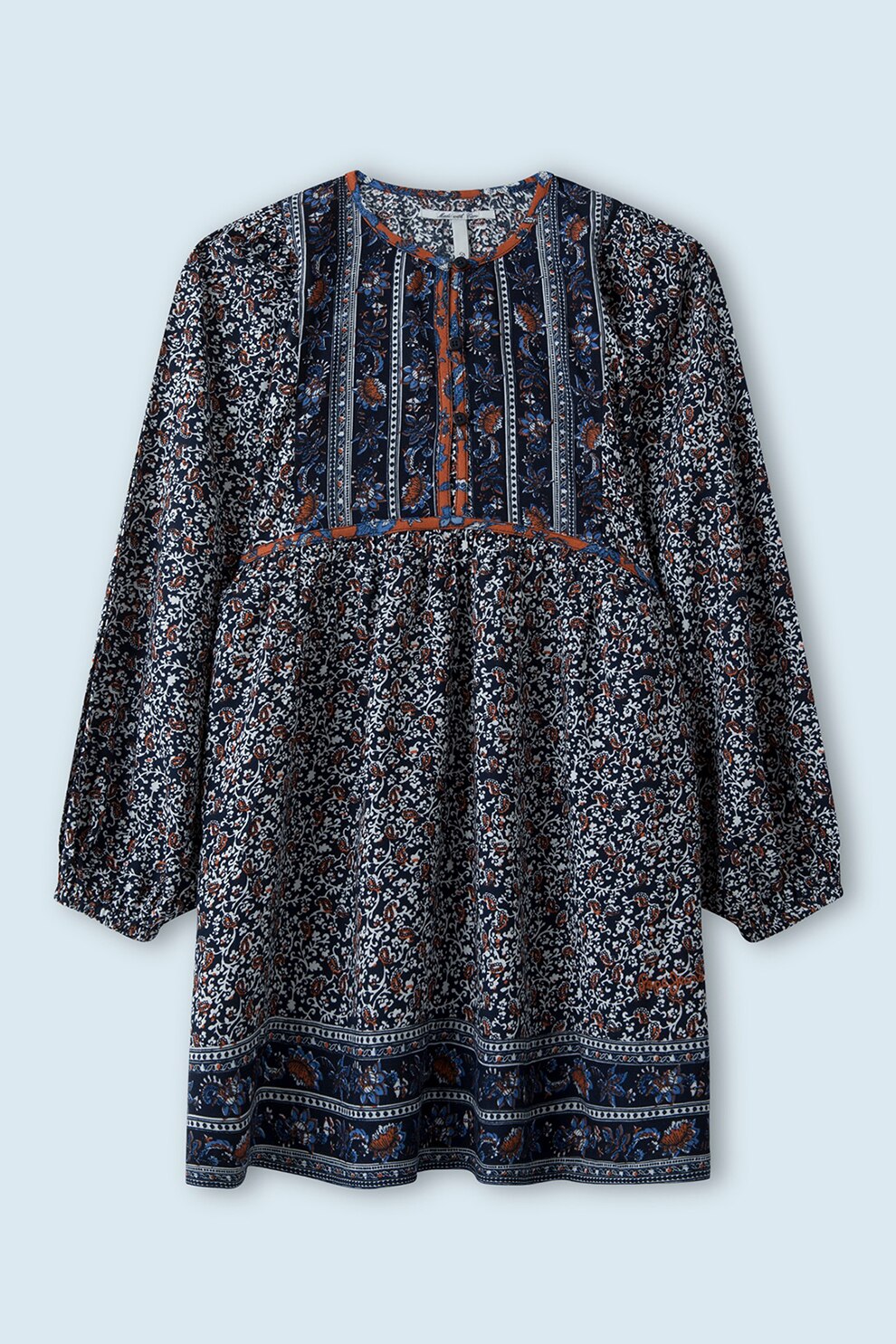 Pepe Jeans London, Rochie cu imprimeu si decolteu rotund, Multicolora