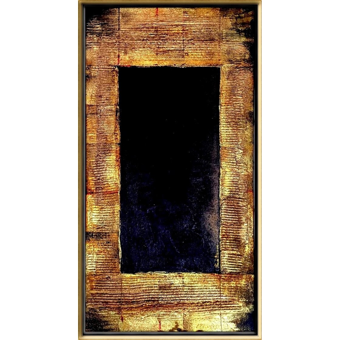 Tablou abstract pictat manual, pictura in cutit 103x53cm