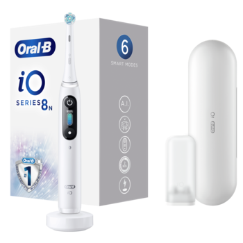 Periuta de dinti electrica Oral-B iO8 cu Tehnologie Magnetica si Micro-Vibratii, Inteligenta artificiala, Display led interactiv, Senzor de presiune Smart, Timer vizibil, 6 moduri, 1 capat, Suport rezerve, Incarcator magnetic, Trusa de calatorie, Alb Periuta de dinti electrica Oral-B iO8 cu Tehnologie Magnetica si Micro-Vibratii, Inteligenta artificiala, Display led interactiv, Senzor de presiune Smart, Timer vizibil, 6 moduri, 1 capat, Suport rezerve, Incarcator magnetic, Trusa de calatorie, Alb