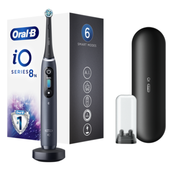 Periuta de dinti electrica Oral-B iO8 cu Tehnologie Magnetica si Micro-Vibratii, Inteligenta artificiala, Display led interactiv, Senzor de presiune Smart, Timer vizibil, 6 moduri, 1 capat, Suport rezerve, Incarcator magnetic, Trusa de calatorie, Negru Periuta de dinti electrica Oral-B iO8 cu Tehnologie Magnetica si Micro-Vibratii, Inteligenta artificiala, Display led interactiv, Senzor de presiune Smart, Timer vizibil, 6 moduri, 1 capat, Suport rezerve, Incarcator magnetic, Trusa de calatorie, Negru