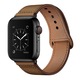 Természetes bőr szíj, Apple Watchhoz 7/6/5/4/3/2/1, Kompatibilis minden 38 mm-es kijelzővel rendelkező alma órához, M/L méret, Gesztenye szín