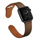 Természetes bőr szíj, Apple Watchhoz 7/6/5/4/3/2/1, Kompatibilis minden 38 mm-es kijelzővel rendelkező alma órához, M/L méret, Gesztenye szín